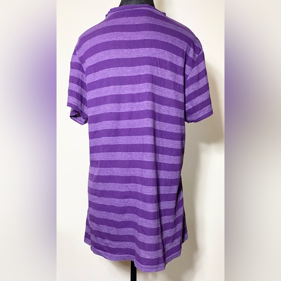 Cotton Regular Fit Striped Round Neck T-shirt Purple and Black 2 Pc - Picture 7 of 8